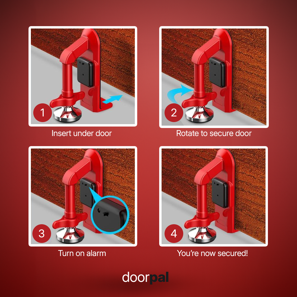 DoorPal – Portable 80dB Alarm & Door Stopper