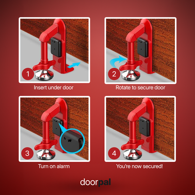 DoorPal – Portable 80dB Alarm & Door Stopper