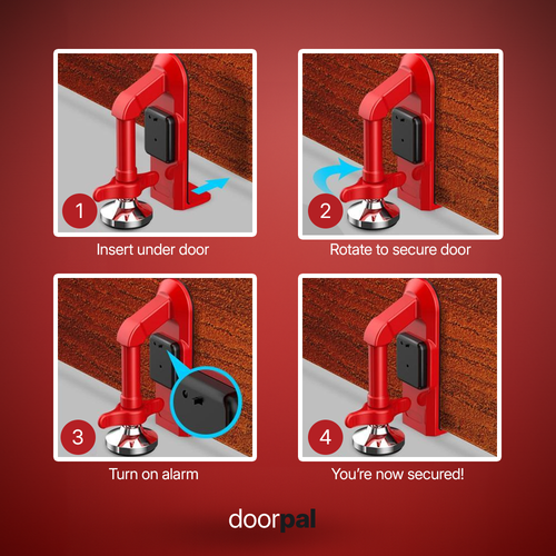 DoorPal – Portable 80dB Alarm & Door Stopper