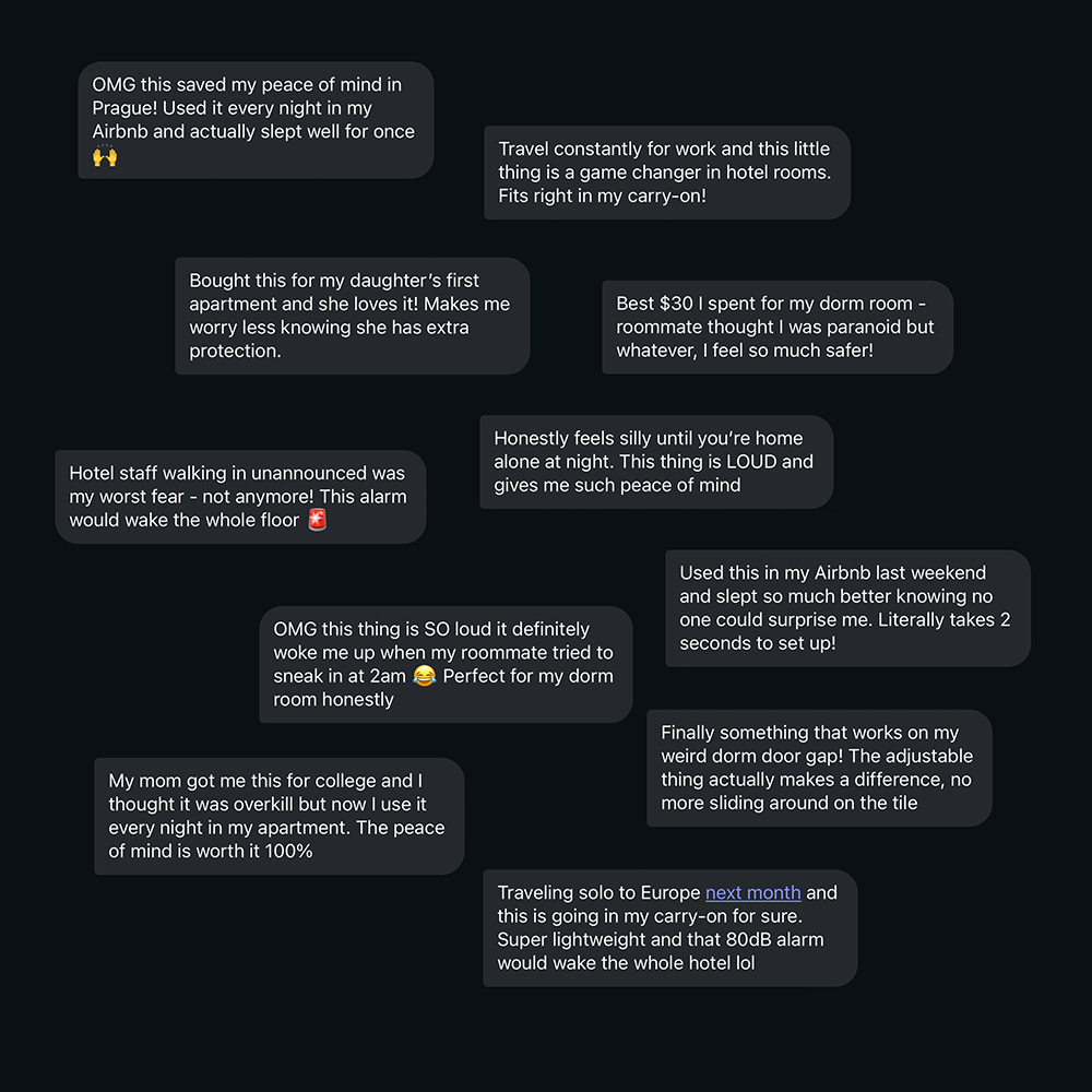 DoorPal – Portable 80dB Alarm & Door Stopper